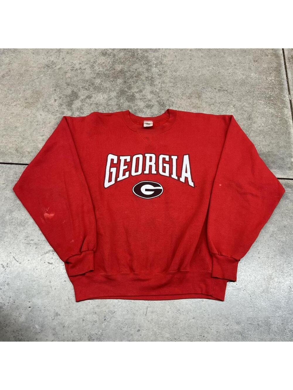 vintage university of georgia bulldogs red collegiate crewneck size large